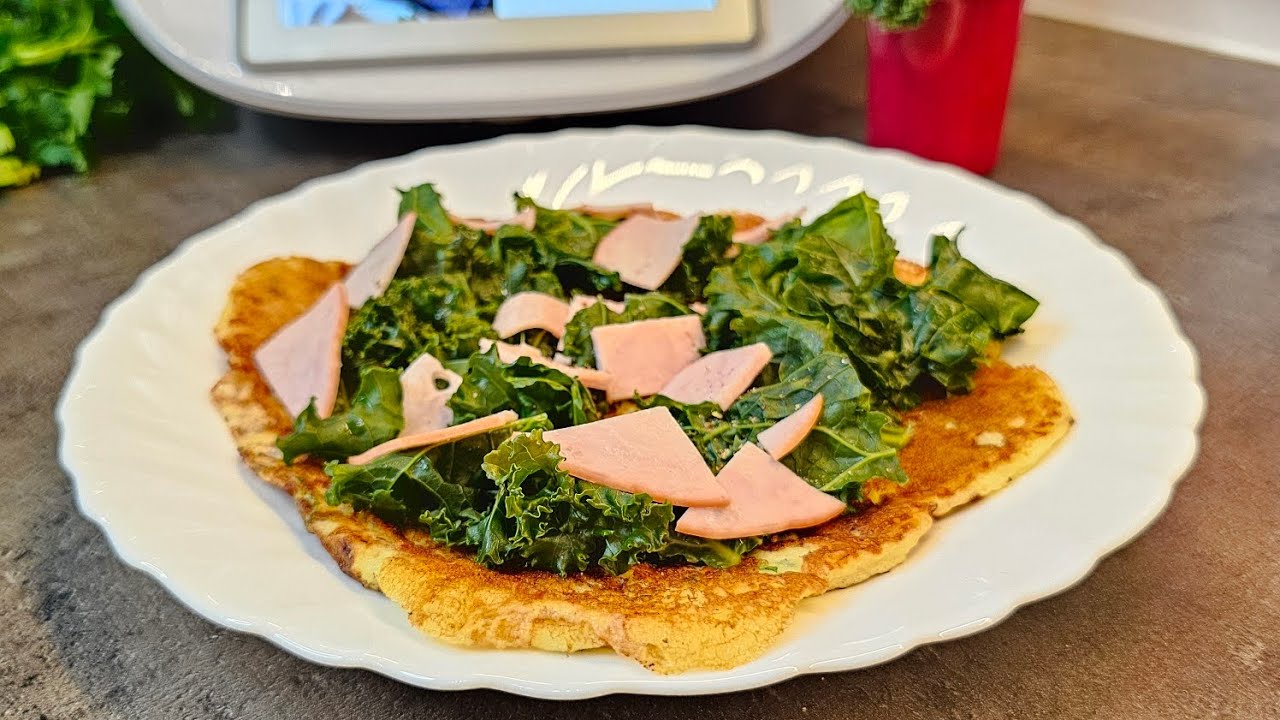 Placki z serka wiejskiego z jarmużem i szynką z Thermomix #paulitawita