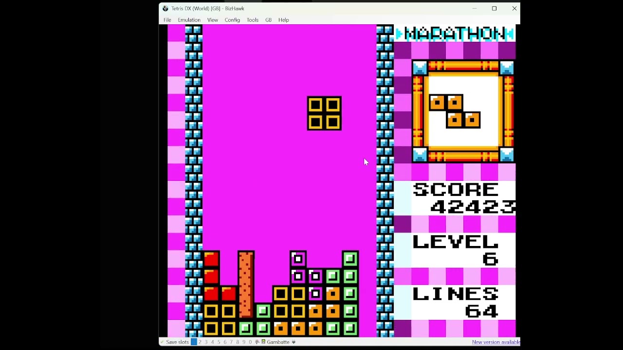 Tetris DX Speedrun - 100 lines Level 0 - 6:34.97