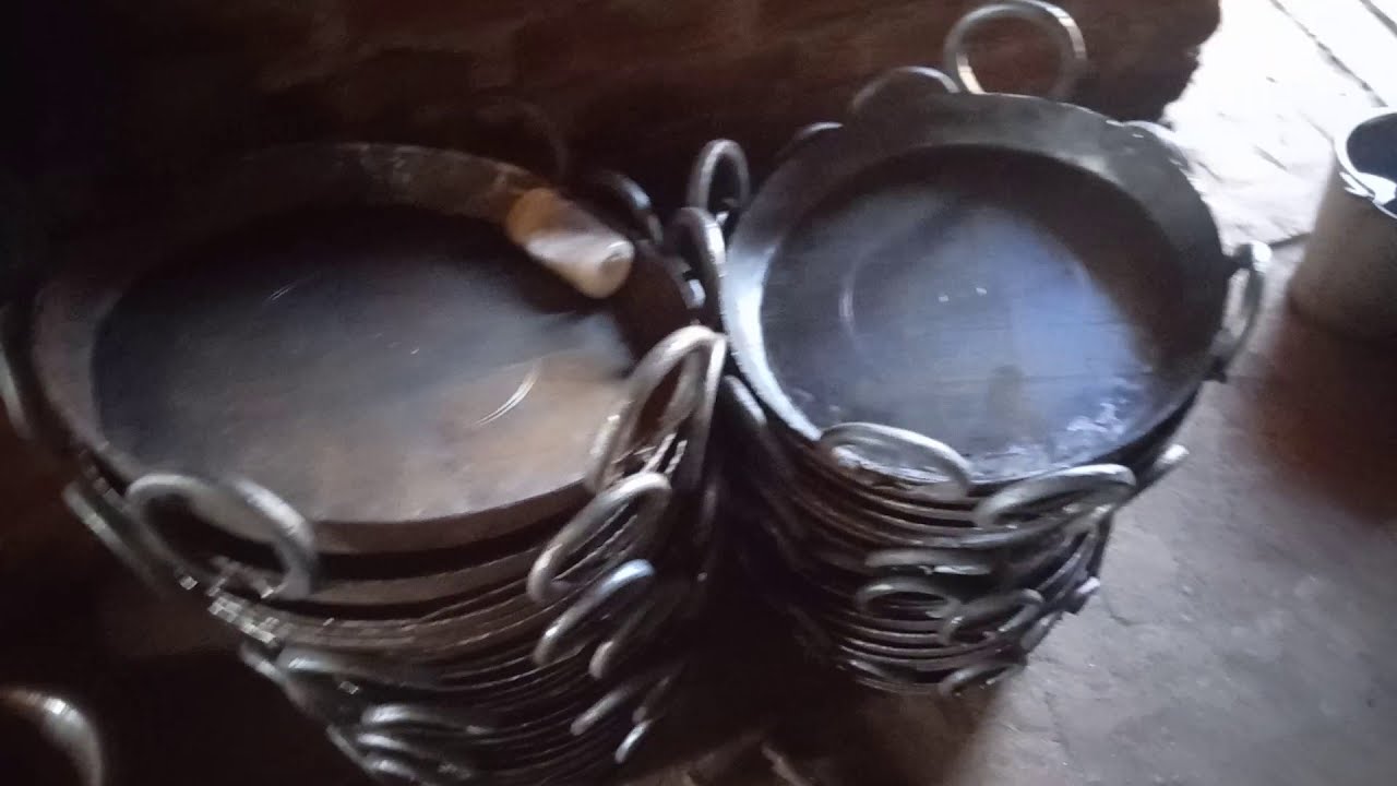 seasoned iron Flat Bottom Kadai(जलेबी ताय) |#BlackSmith