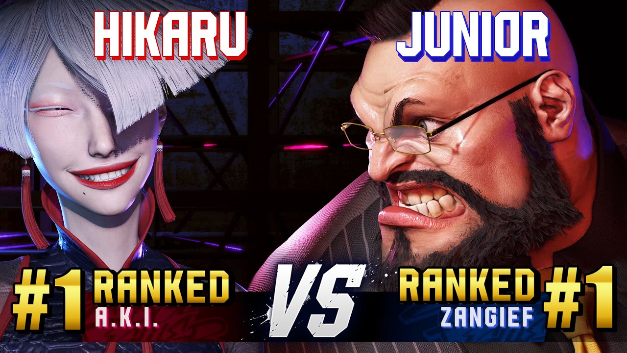 SF6 ▰ HIKARU (#1 Ranked A.K.I.) vs JUNIOR (#1 Ranked Zangief) ▰ High Level Gameplay