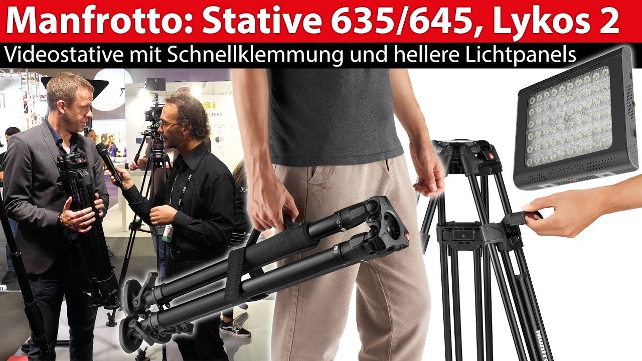 Manfrotto: schnelle Video-Stative 635/645 und hellere Bi-Color-Leuchte Lykos 2.0