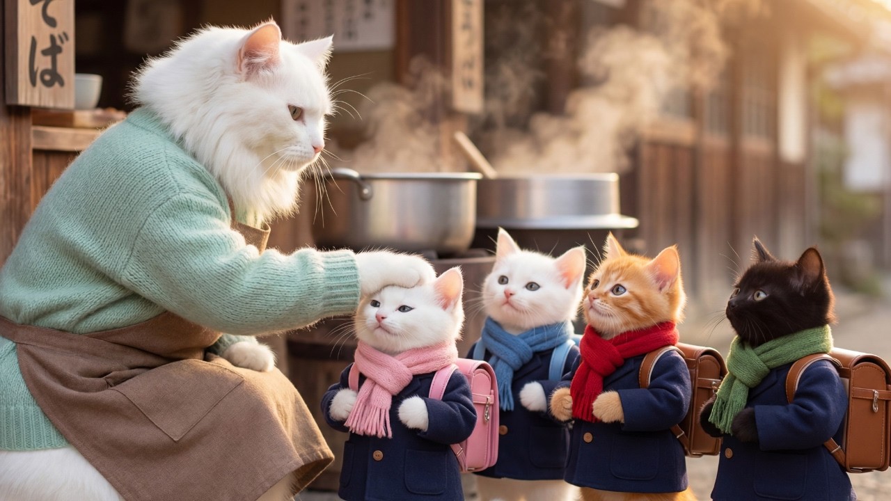 Tiny Kittens Cook Free Porridge for Sick Grandma 🐱🍲❤️ | Ep 23 Border Collie & Kittens Tales