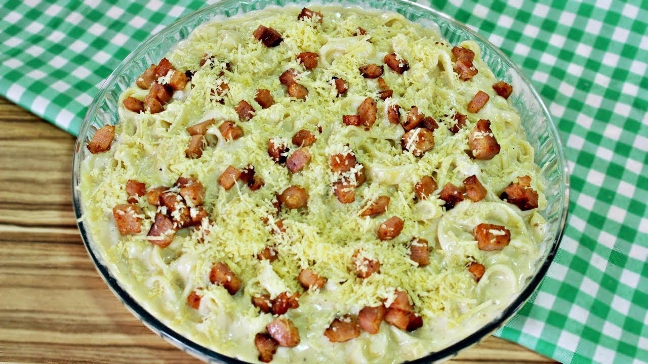 MACARRÃO AO MOLHO BRANCO COM BACON FÁCIL E DELICIOSO | Menino Prendado