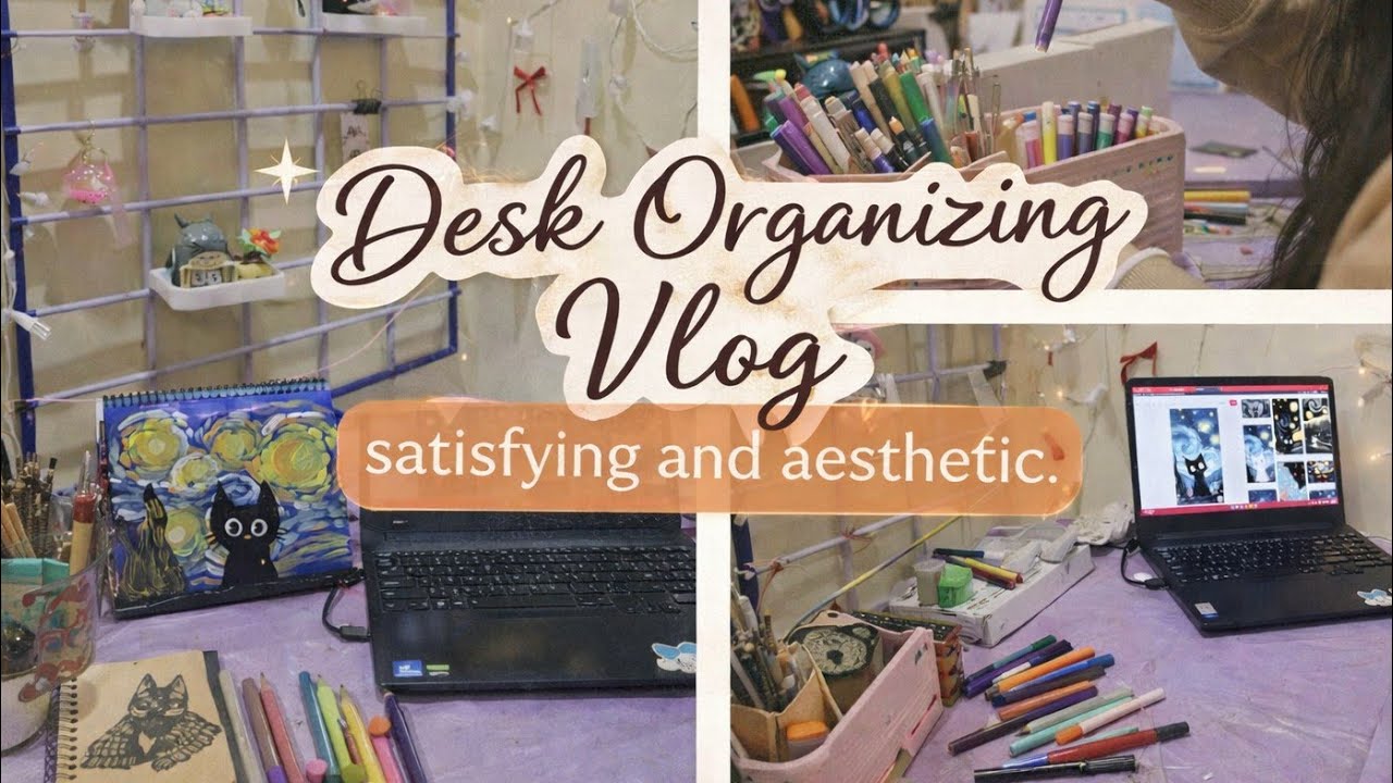“Resetting My Desk for Productivity ✨ | Cozy Desk Organizing Vlog”