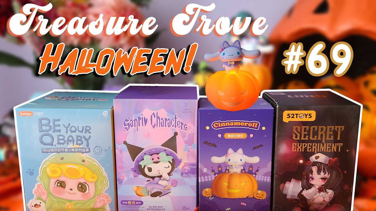 Treasure Trove #69 Halloween Spooky Blind Box Unboxing (Popmart, Sanrio, 52Toys + more) 4K
