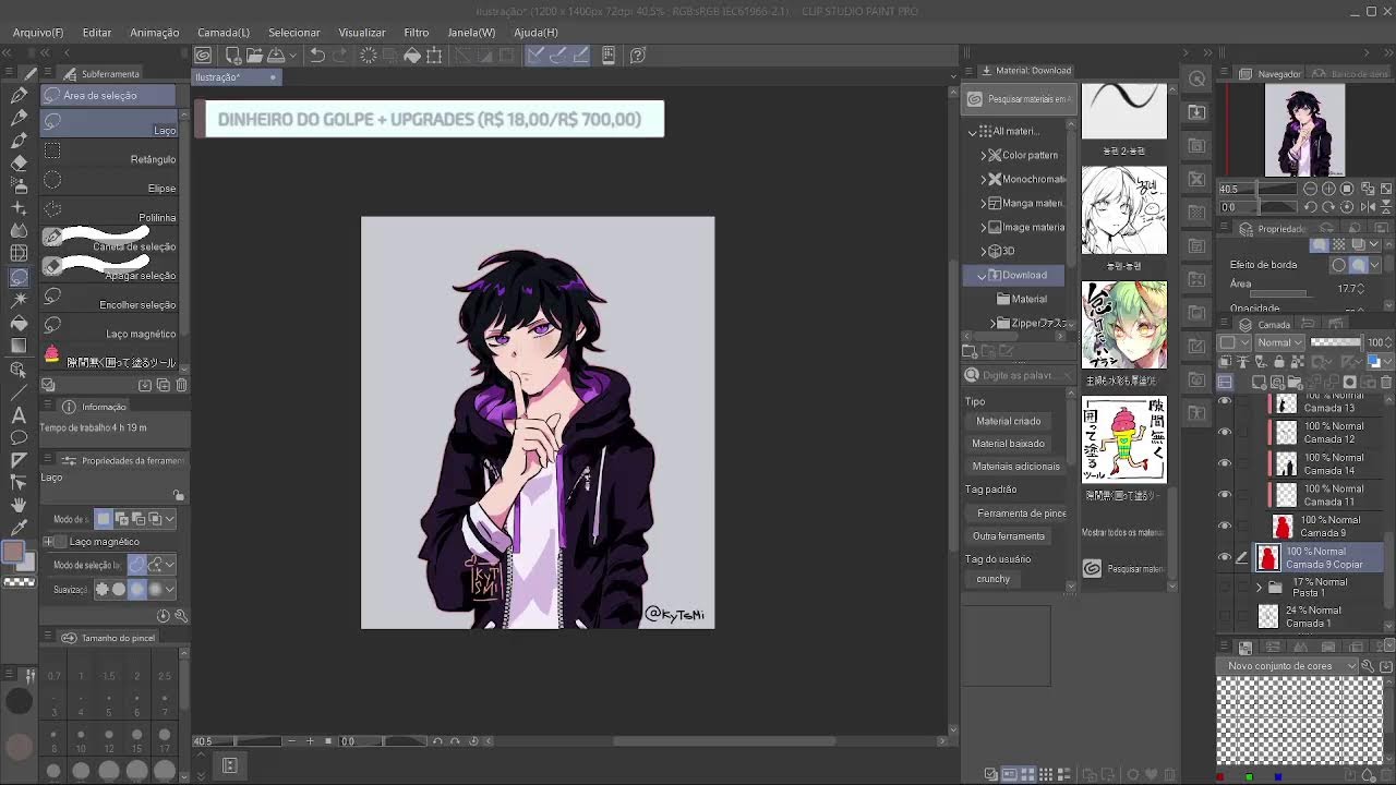 working on draw // Levei um golpe, meta de livepix, caso queiram ajudar a recuperar valor