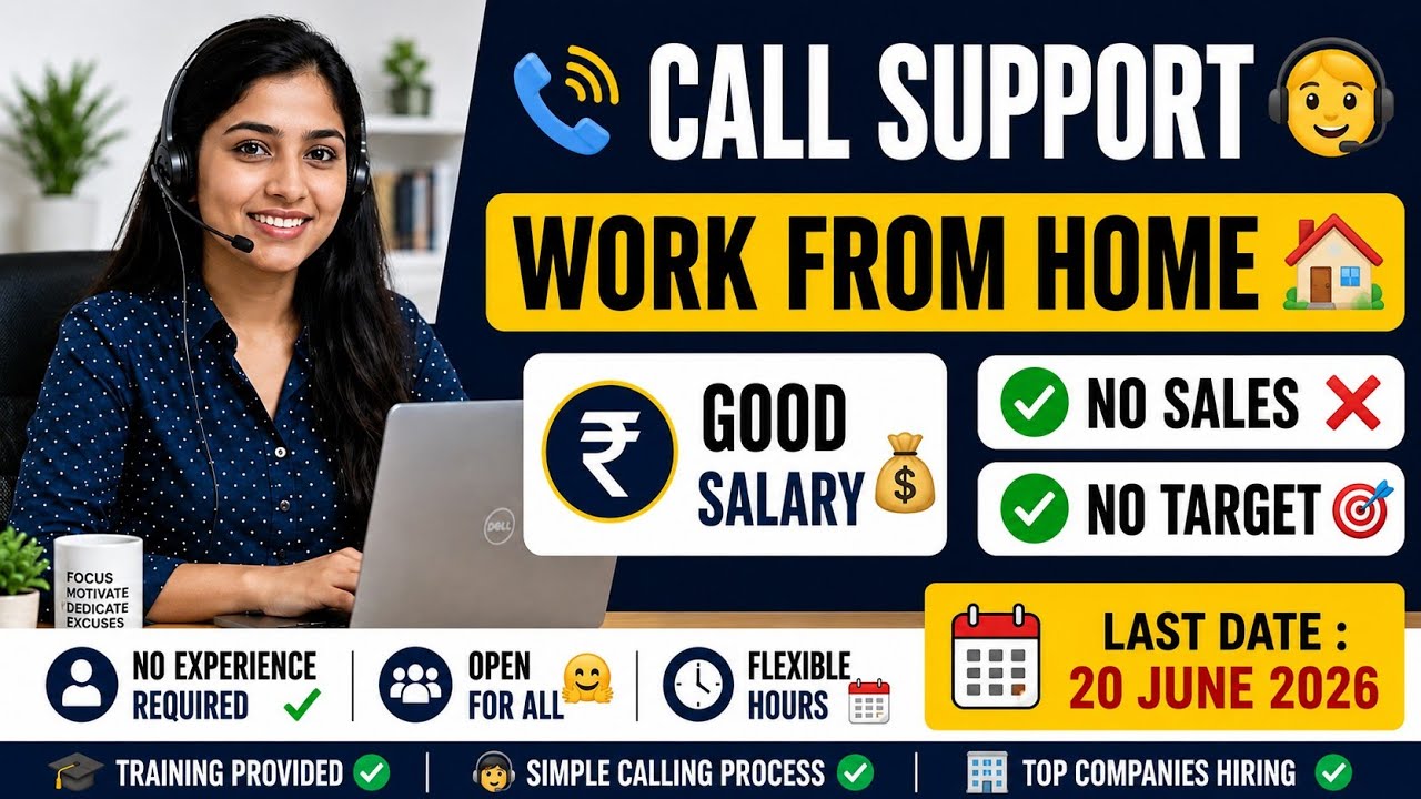 🔴Call Support - Work from Home Job 2026 | No Experience Required | Well Known Companies Hiring 🔥