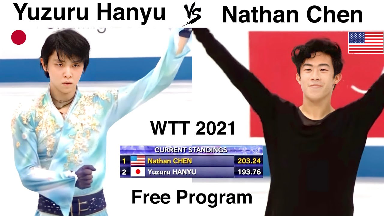 Юдзуру Ханю vs Натан Чен бок о бок WTT 2021 (последнее соревнование перед олимпийским сезоном)