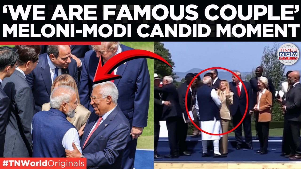 RAW FOOTAGE: Moment Hot Mic Captures Meloni Telling PM Modi 'we're the most famous couple!' at G7