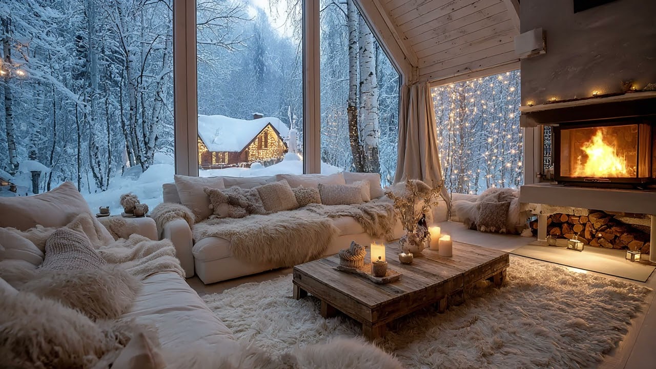 Deep Sleep & Cozy Fireplace Piano 2026 🔥 8 Hours Peaceful March Cabin for Focus & Reflection