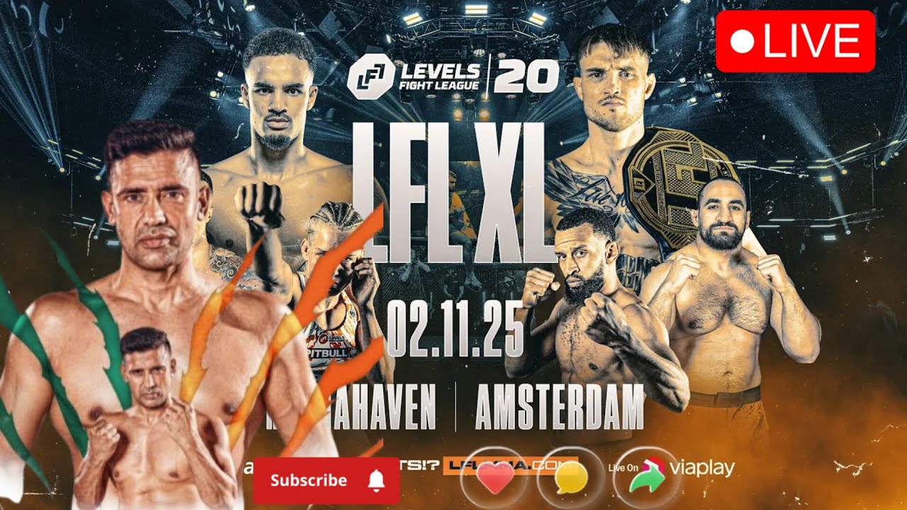 🔴  LEVEL FIGHTS LEAGUE 20 | LIVE STREAM LFL20 | MMA Fight Companion | 🇮🇳 Sangram Singh vs 🇳🇱 Hakim