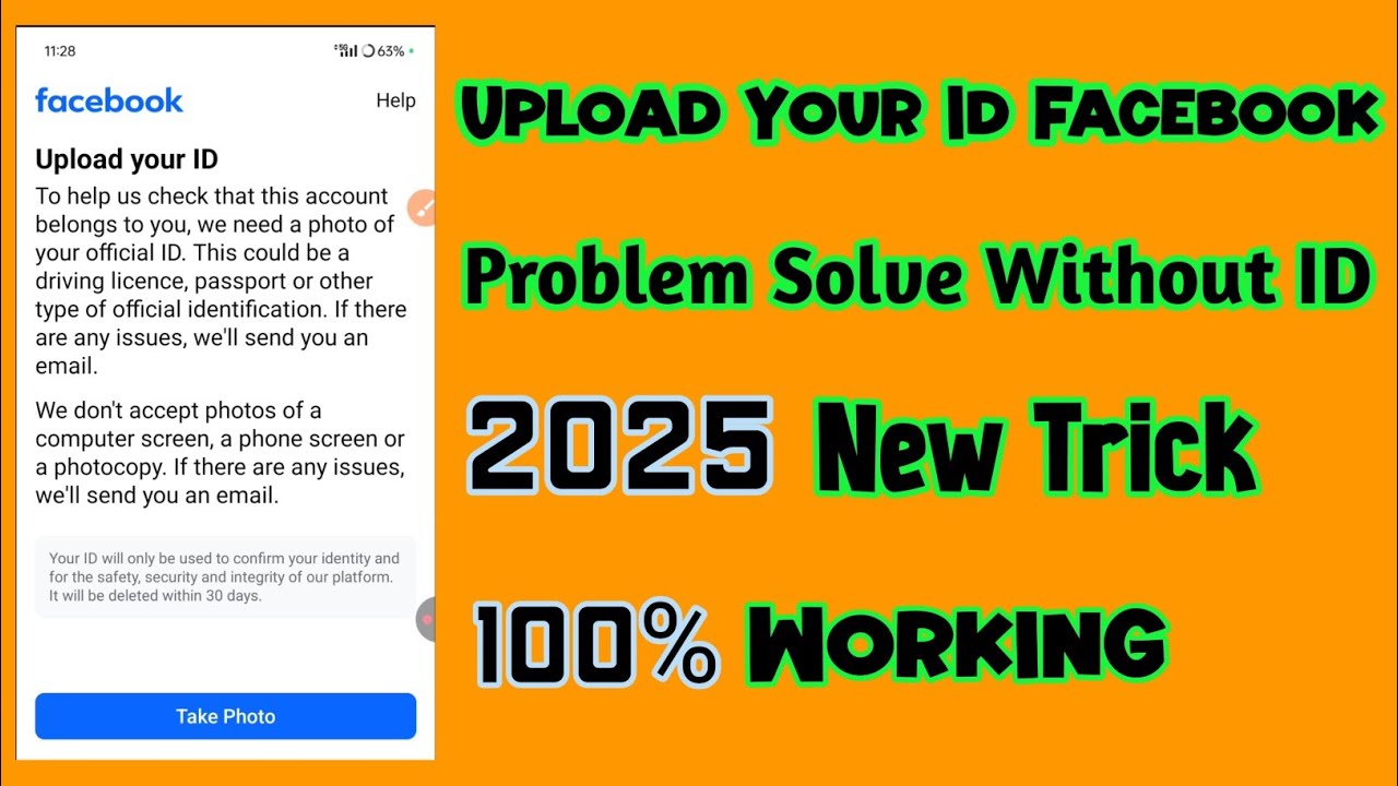 Upload Your Id Facebook Problem Solve Without Id Card 2025 || Facebook Upload Your Id ||