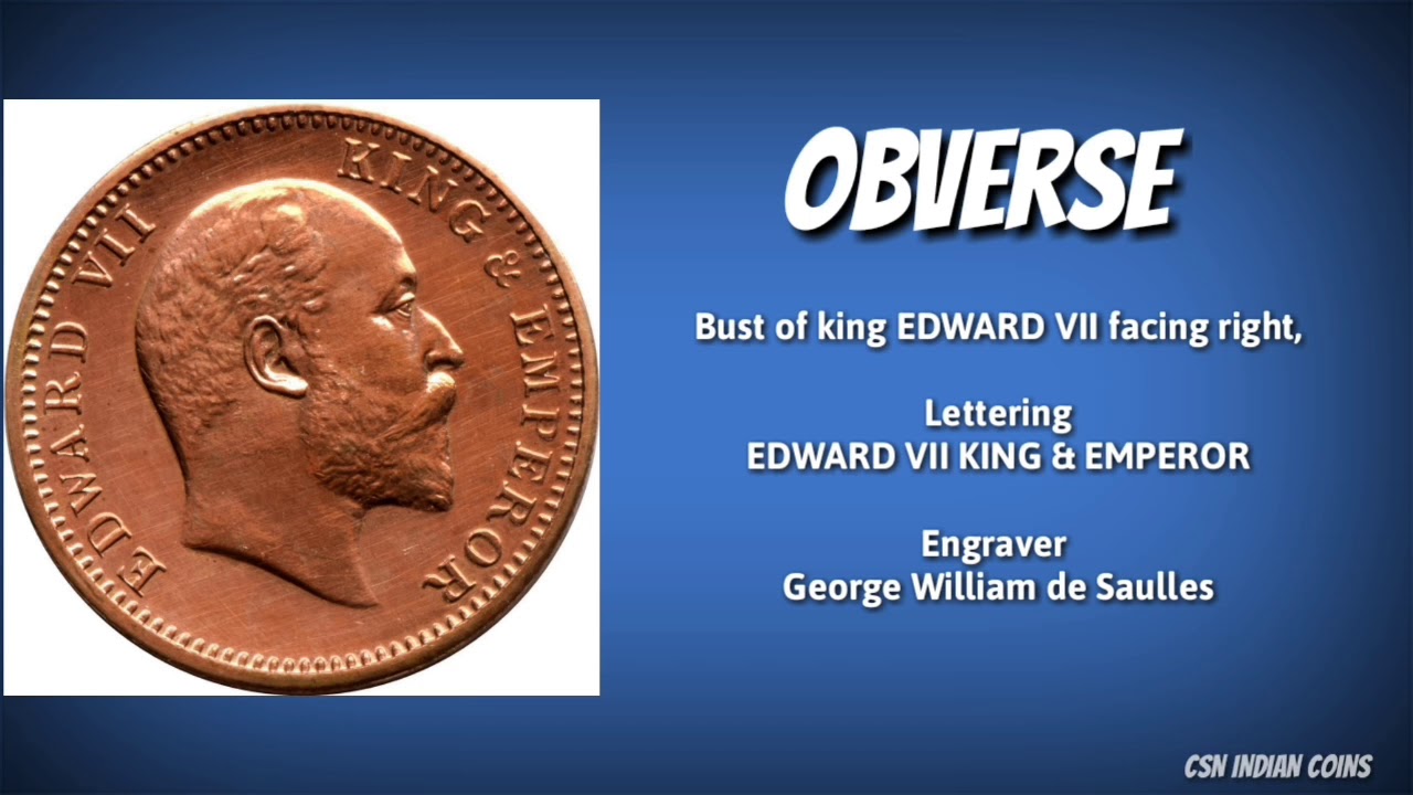 ONE QUARTER ANNA - EDWARD VII - BRONZE & COPPER COINS (1835 - 1947) BRITISH INDIA