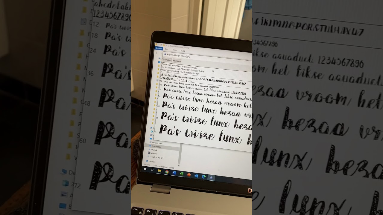Installeren nieuw lettertype