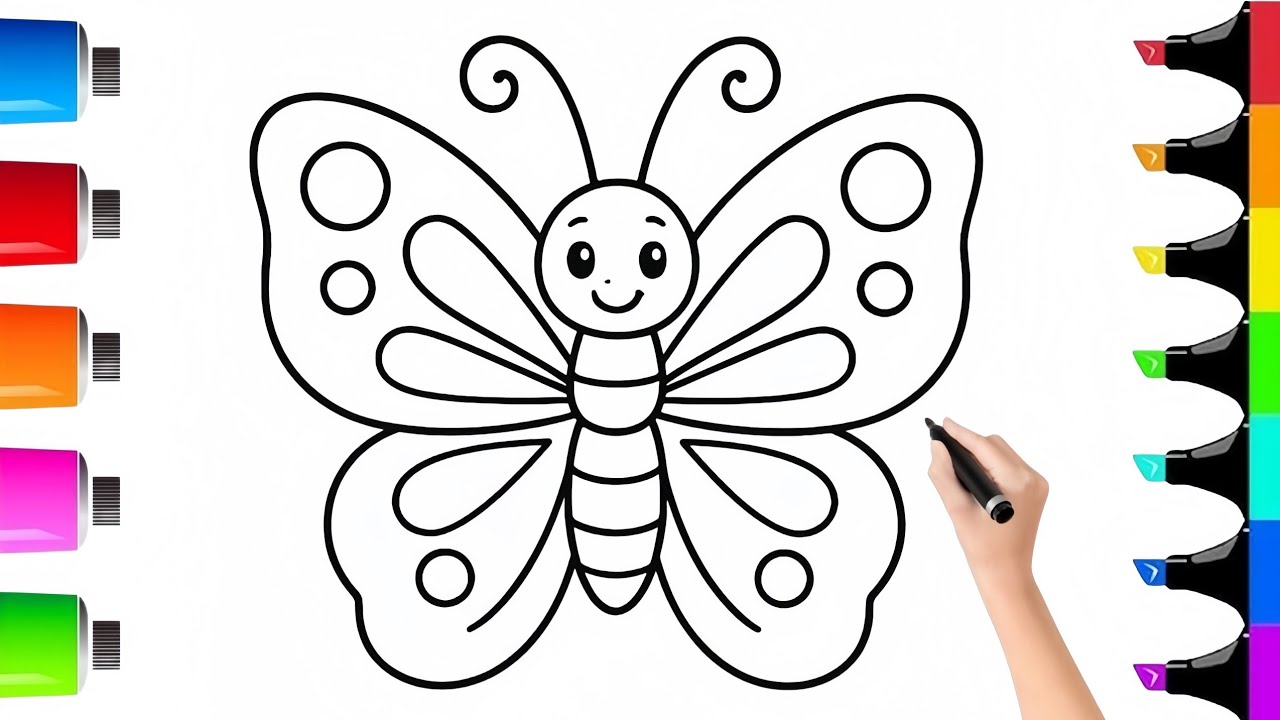 Cute Butterfly 🦋 Coloring || Kids Coloring || Shahzaib kids Coloring 