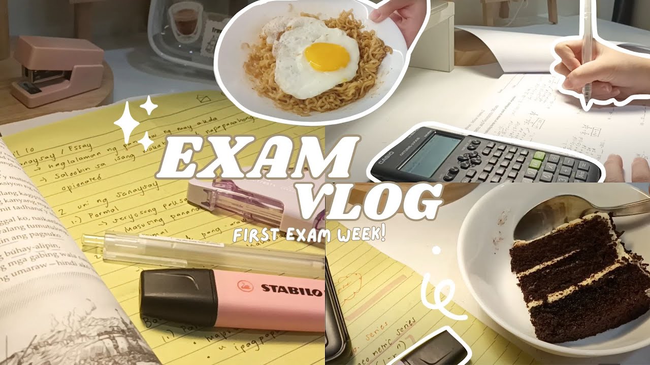 study vlog 🗒️🍜  productive exam week, all-nighters, note-taking