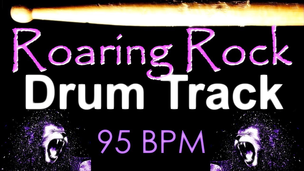Roaring Rock Drum Track 95 BPM,  Drum Beats for Bass Guitar, Instrumental Drums Beat | 513 🤘