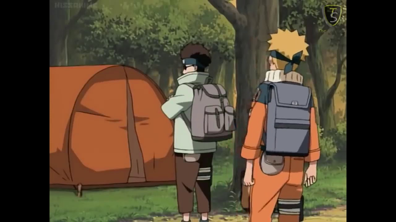 Naruto watches hinata in waterfall