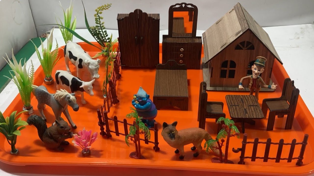 Tiny Toy World Surprise 🌈 Smurf Village vs Farm Animals | Satisfying Toy Set