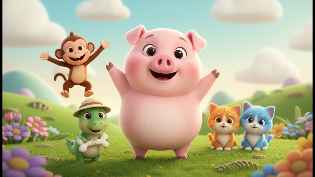 Chansons pour Enfants | Cochon, Singe, Chats & Dinos 🐷🐒🐱🦖 | Comptines Éducatives