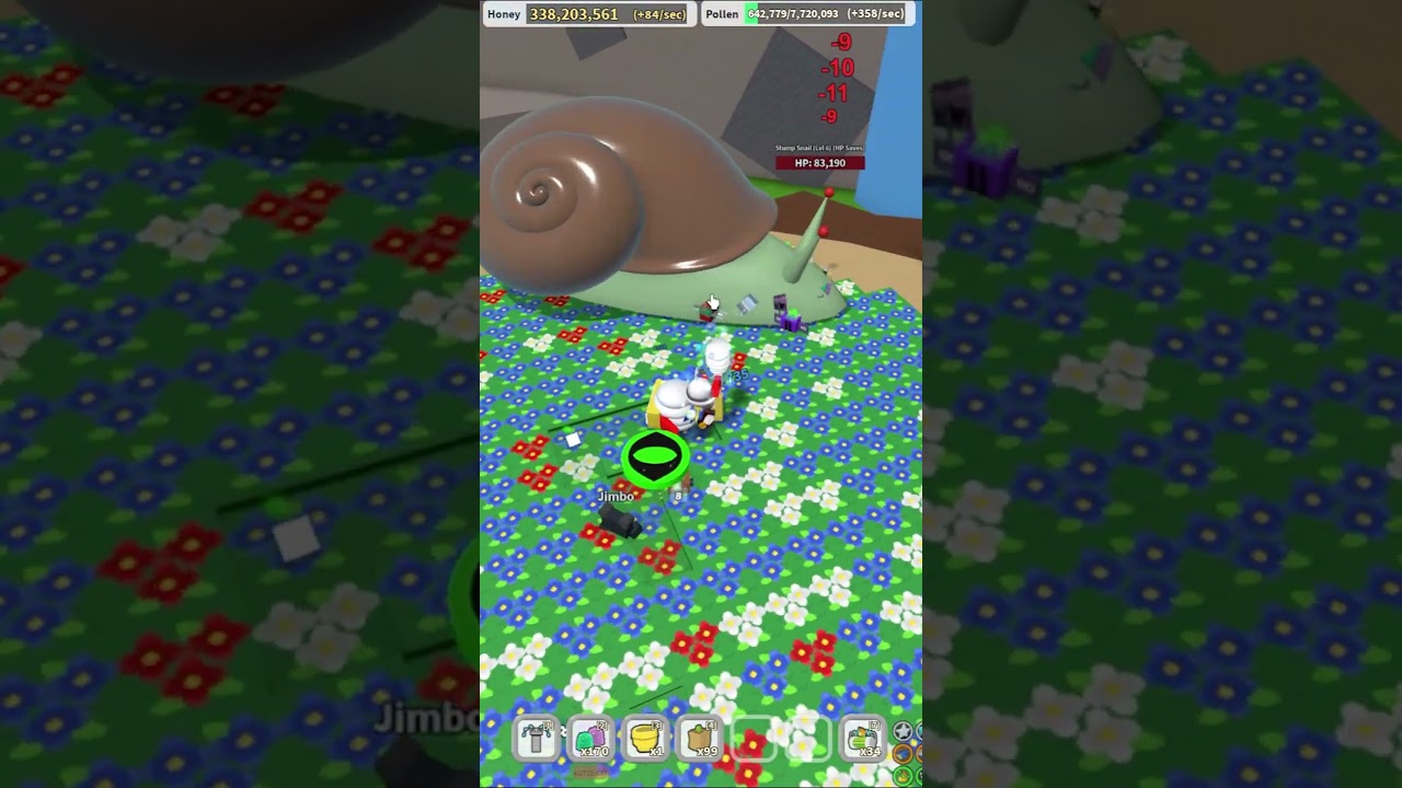 Defeating the STUMP SNAIL for the FIRST TIME in Bee Swarm Simulator!