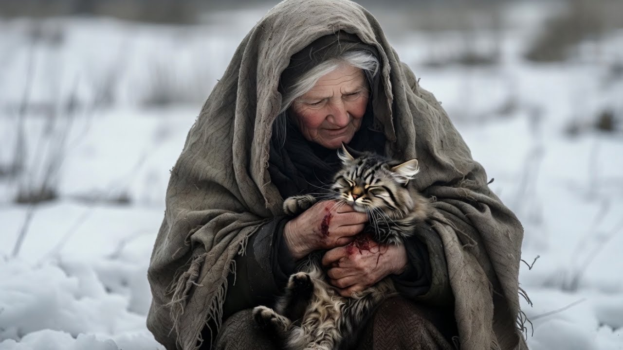 70-Year-Old Woman Rescues Freezing Cat Outside Her Cabin ❄️🐱