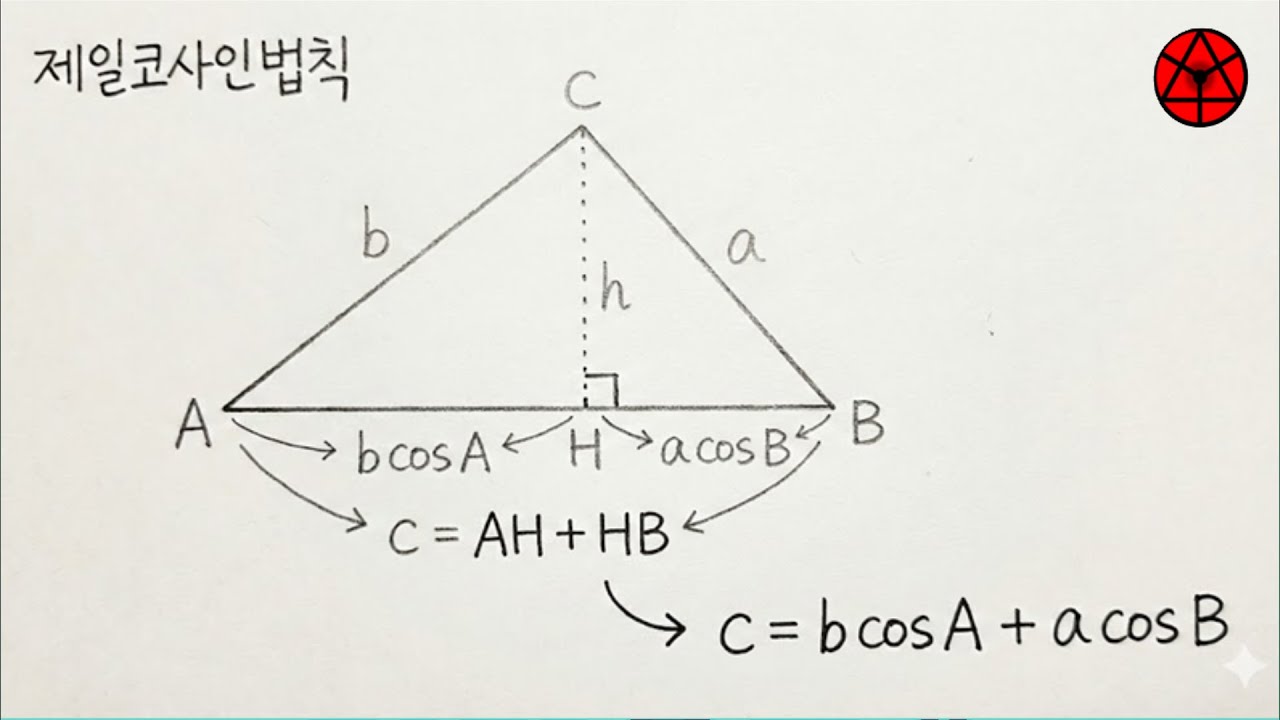 제일코사인법칙 (first law of cosines) #코사인법칙 #삼각함수 #보습 #대수 #11학년 #고2수학