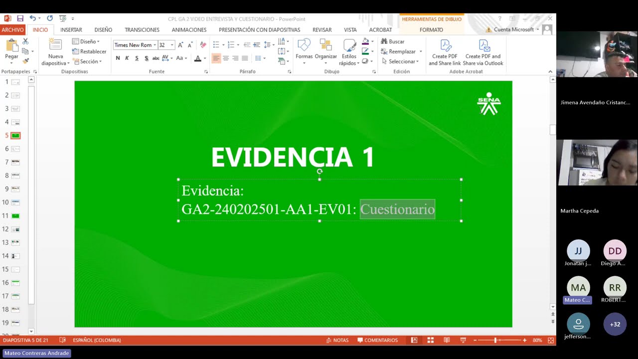 Grabación Sesión en línea  Evidencia GA2 240202501 AA1 EV01