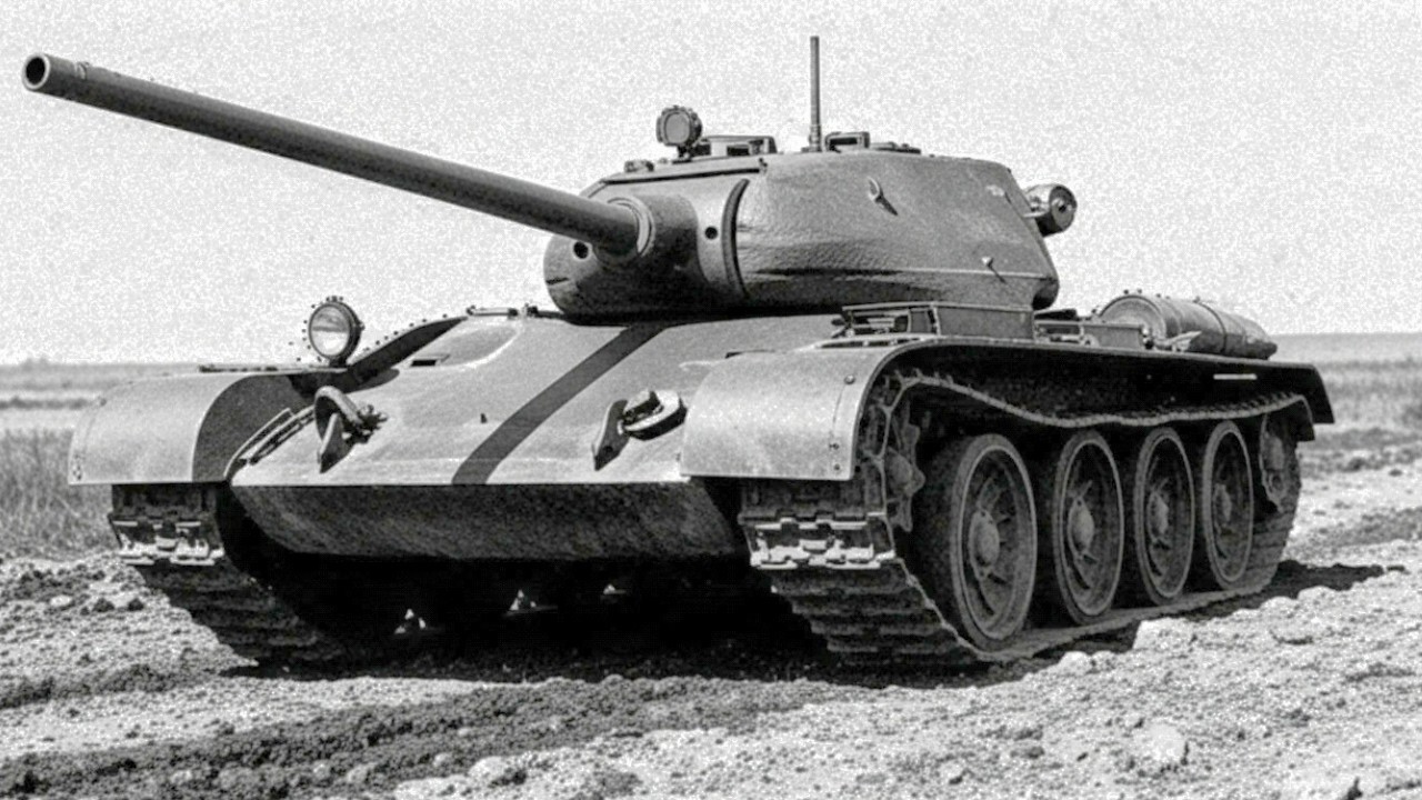 Т-44 средний танк прорвал немецкую оборону в огненном яростном наступлении