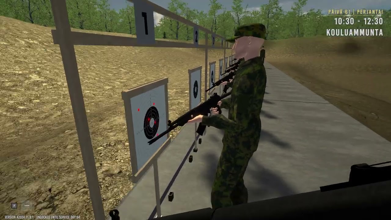Palvelusp&auml;iv&auml; 61 T&auml;&auml; on keskisormen n&auml;ytt&ouml; - Finnish Army Simulator