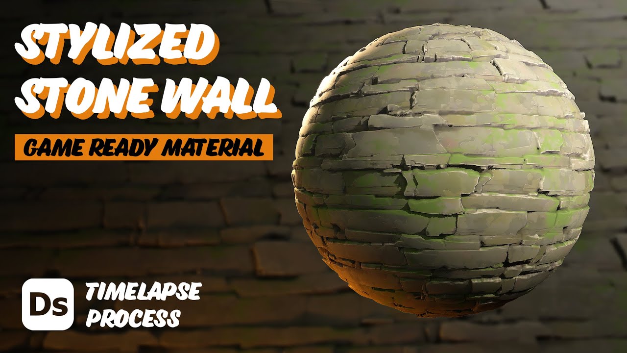 Stylized Stone Wall - Game Ready Material /  Substance Designer Timelapse