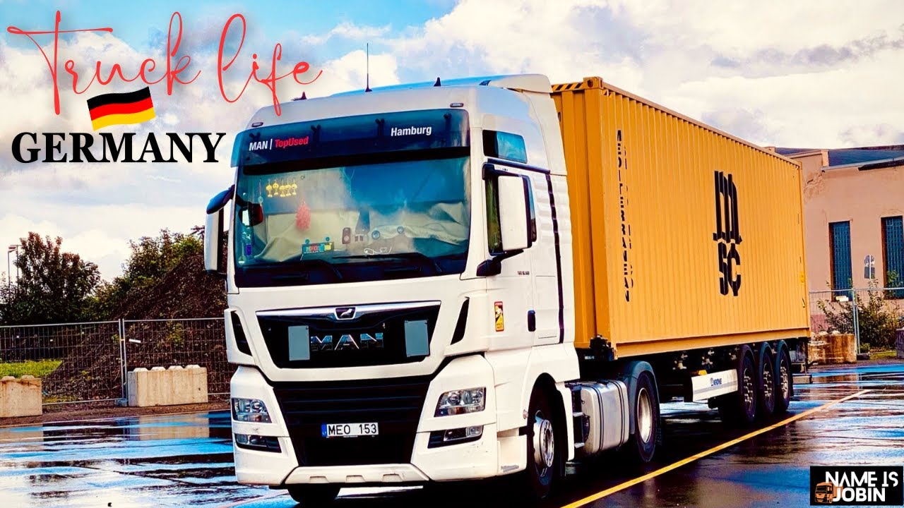 A DAY WITH CONTAINER TRUCK DRIVER IN  GERMANY  #nameisjobin #driver