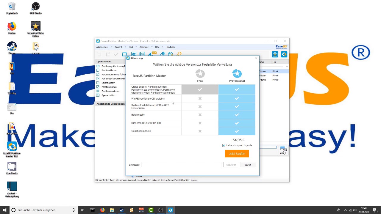 EaseUS Partition Master 12.9 - Partitionen unter Windows verwalten
