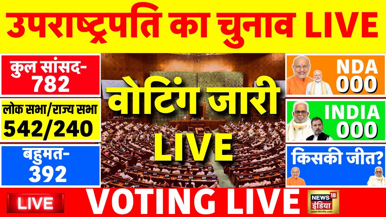 Vice President Election Voting Live: उपराष्ट्रपति चुनाव LIVE | CP Radhakrishnan | B Sudershan Reddy