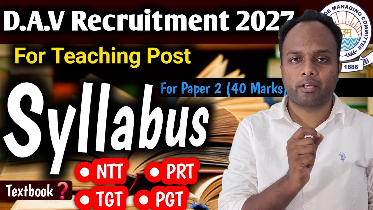 DAV Recruitment 2027✅️Syllabus for NTT, PRT, TGT & PGT 📚Preparation Tips✅️ #davschool