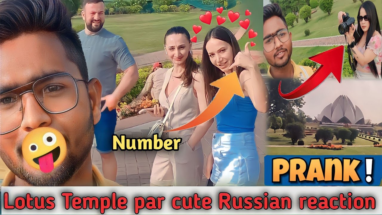 Lotus Temple Par Cute Russian Reaction 😜 Funny Vlog Maja Aa Gya 🤩#prank #comedyvlog #cutereaction