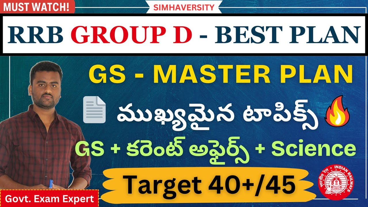 RRB Group D Exam 2025 |🎁 General Awareness Master Plan | 🔥40+/45 Score Strategy & Important Topics