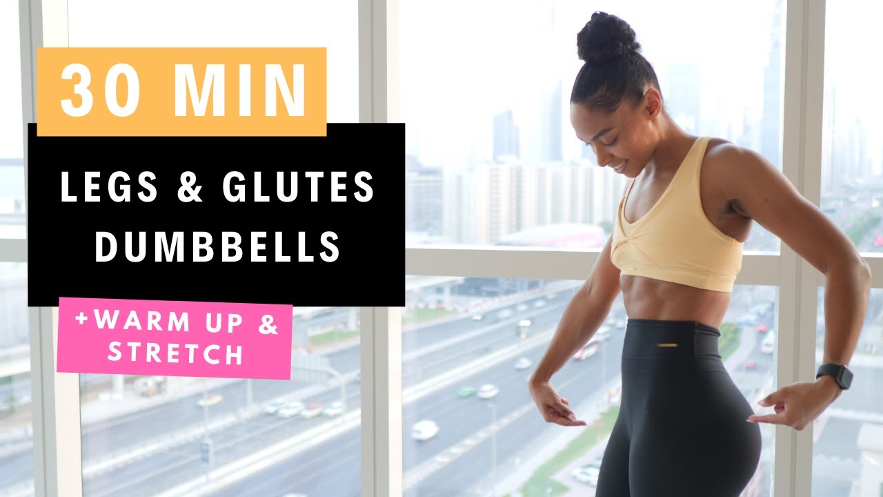 30 Min Legs, Glutes & Abs Workout  | Dumbbells | HIIT