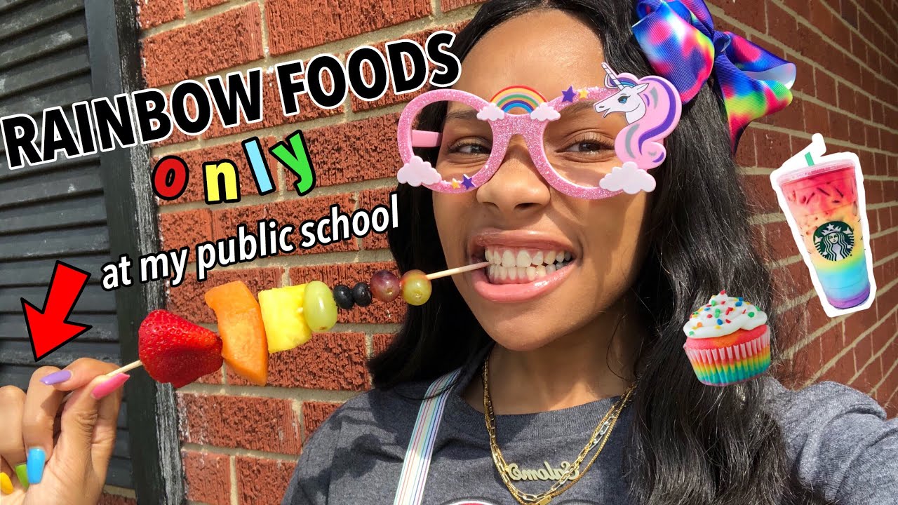 Я ел только радужные продукты в течение 24 часов! (в моей государственной школе)