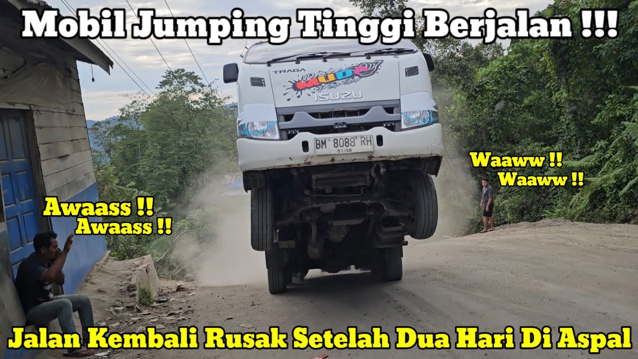 Бегущая прыгающая машина || Tранспортные средства испытывают трудности после асфальтирования подъеме