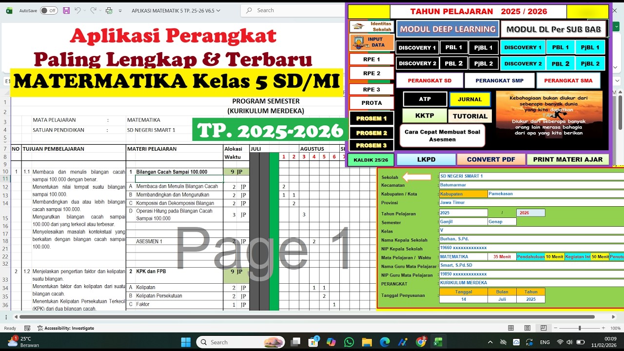 Aplikasi Perangkat MATEMATIKA Kelas 5 SD TP 2025-2026