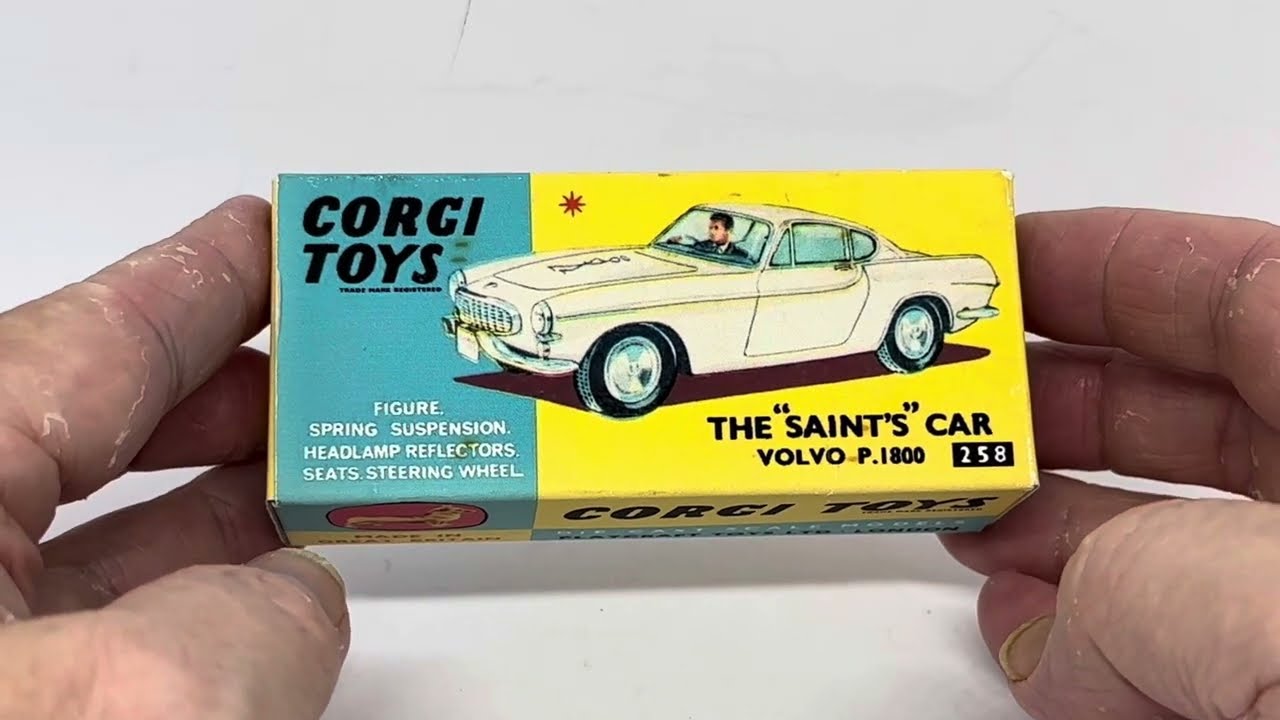 Vintage 1965 Corgi Number 258 The Saint Roger Moores Car Volvo P.1800 Model Vehicle Boxed