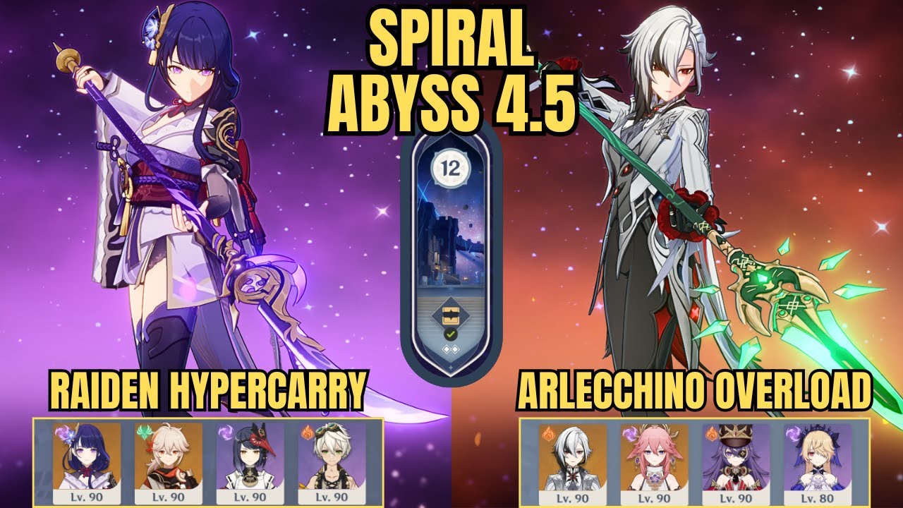 C3 Raiden Shogun Hypercarry & C0 Arlecchino Yae Overload | Abyss Floor 12 v4.5 | Genshin Impact
