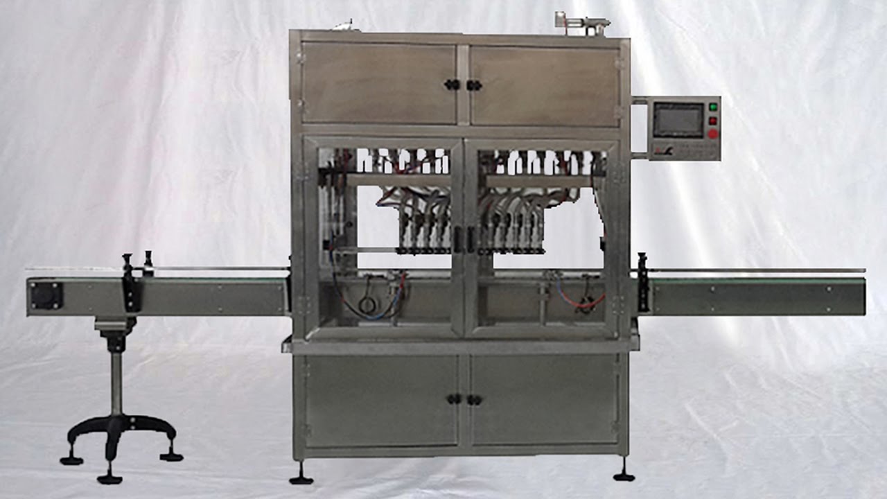 12heads servo motor driven diving filling MC linear olive oil bottle Liquide de remplissage lin&eacute;aire