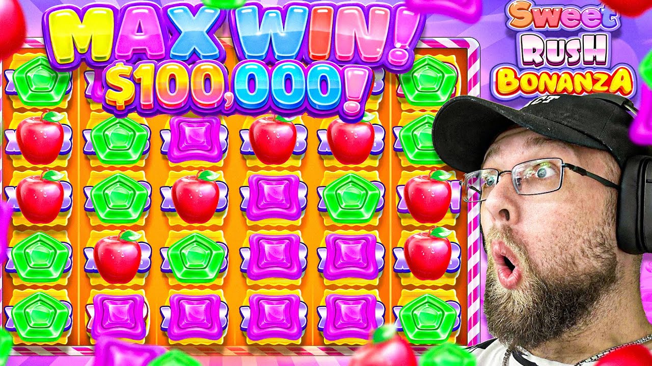 МОЙ ПЕРВЫЙ В ЖИЗНИ ВЫИГРЫШ МАКСИМУМ В 100 000 ДОЛЛАРОВ В ИГРЕ SWEET RUSH BONANZA!