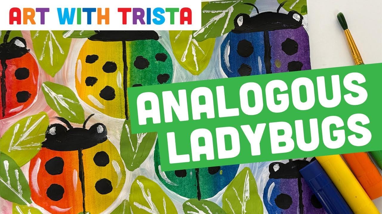 How to Paint Analogous Ladybugs Art Lesson - Art With Trista Video Tutorial
