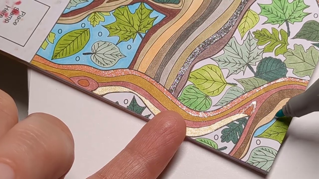 Tree Cat | no talking color with me | quiet asmr huhu markers + gel pens