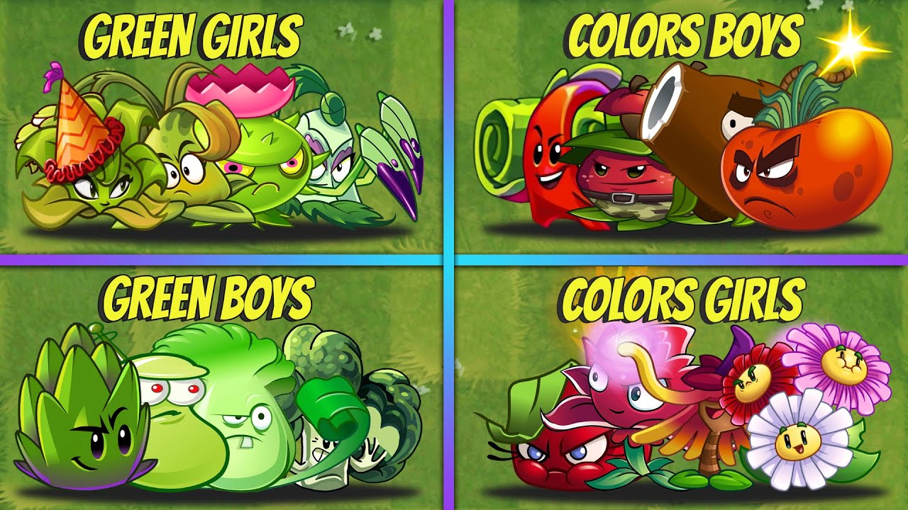 PvZ 2 - 4 Team BOYS & GIRLS Plants vs Team Zombie - Who Will Win? - Team Plants Battlez