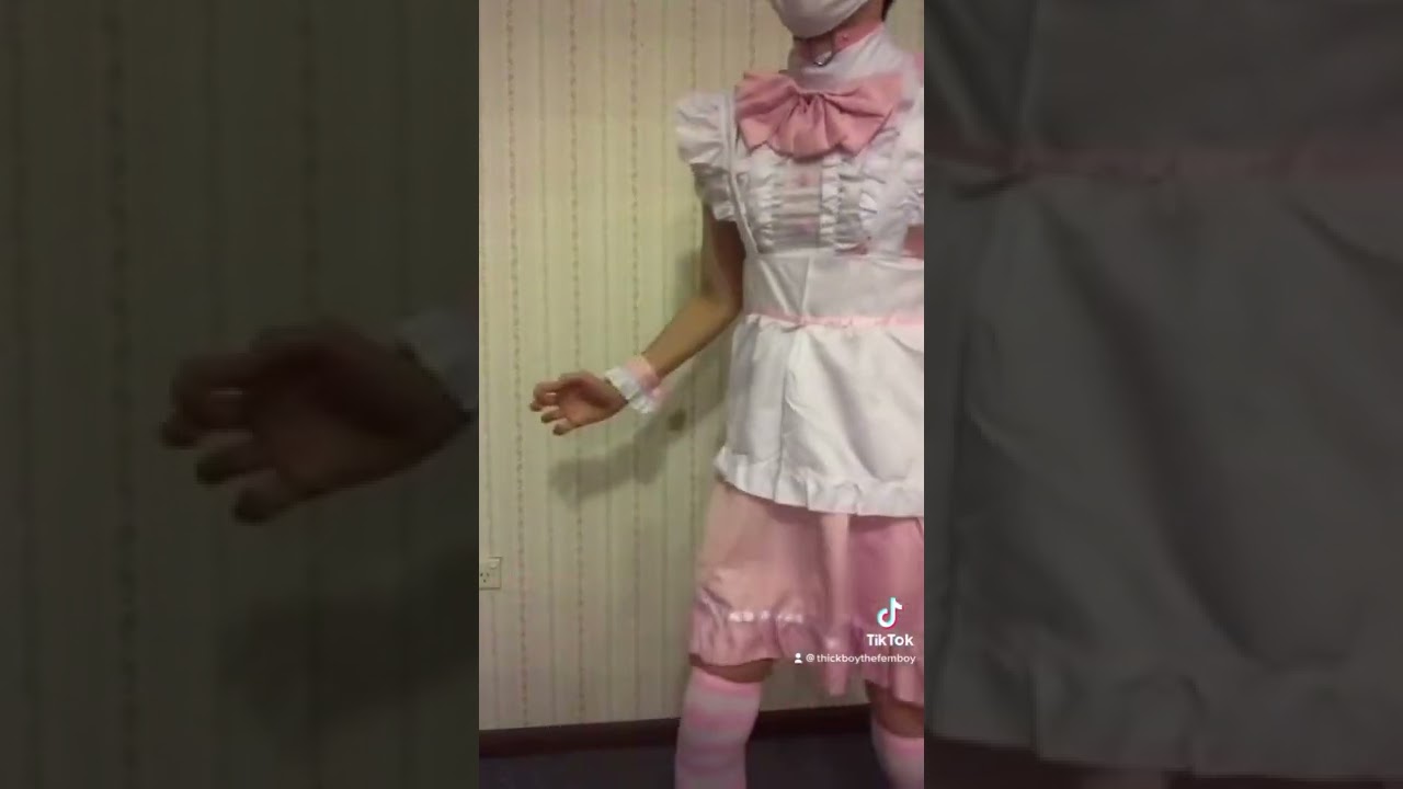 DON&rsquo;T COME IN!!! #femboy #catboy #cosplay #cute #kawaii #nekoboy #pink #maidoutfit #cosplaydance