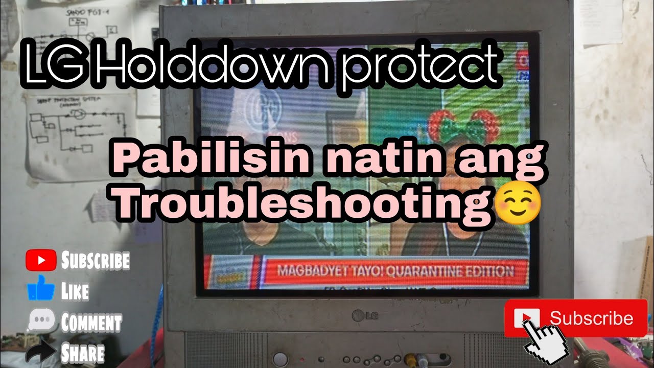LG CRT tv Hold down protect | vertical section trouble